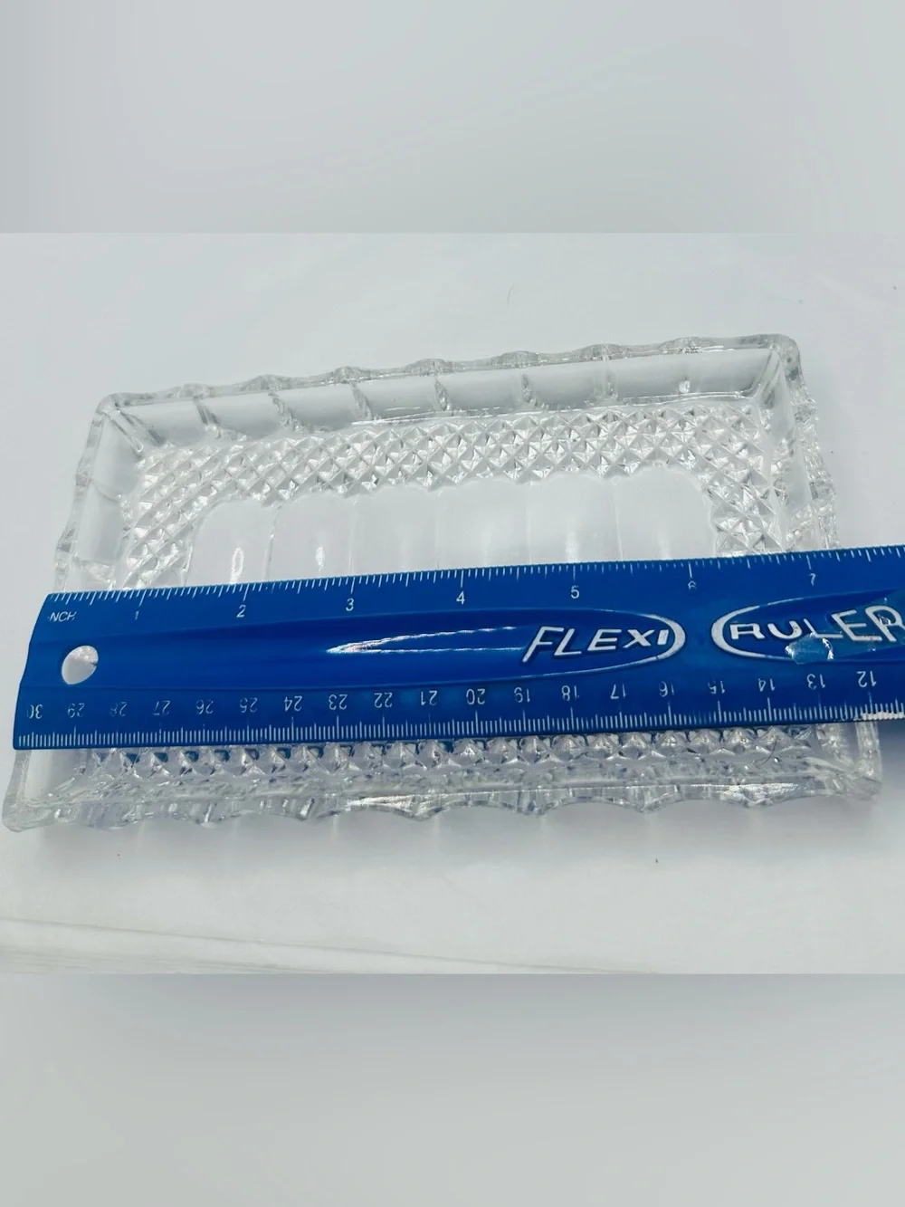 Clear Lead Crystal Rectangular Serving Tray- West Germany